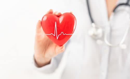 Heart Health Image Una mano sosteniendo una imagen con forma de corazón