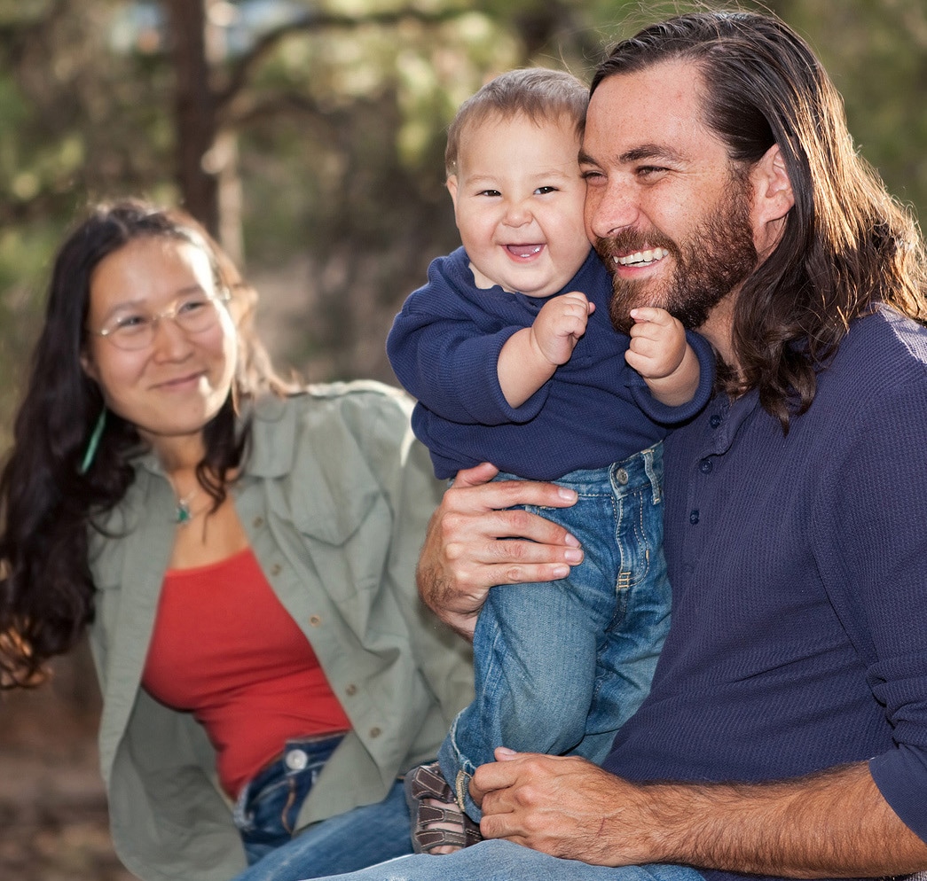 American Indian family enjoying a day in nature.