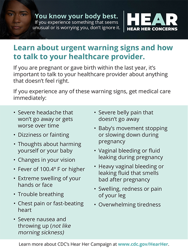 Learn about urgent warning signs and how to talk to your healthcare provider.