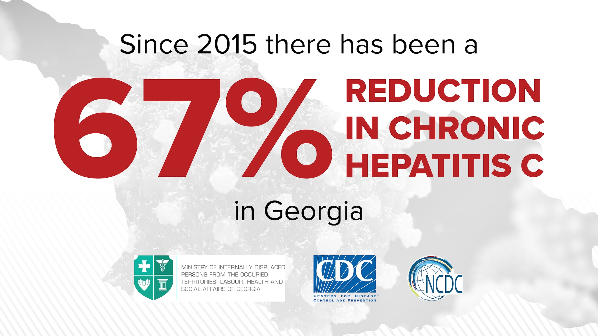 elim progress report Graphic depicting decrease in chronic hepatitis C in Georgia.