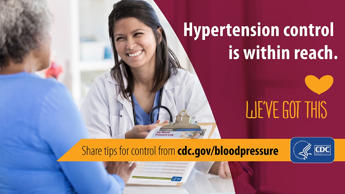 Hypertension control is within reach. We've got this. Share tips for control from cdc.gov/bloodpressure.