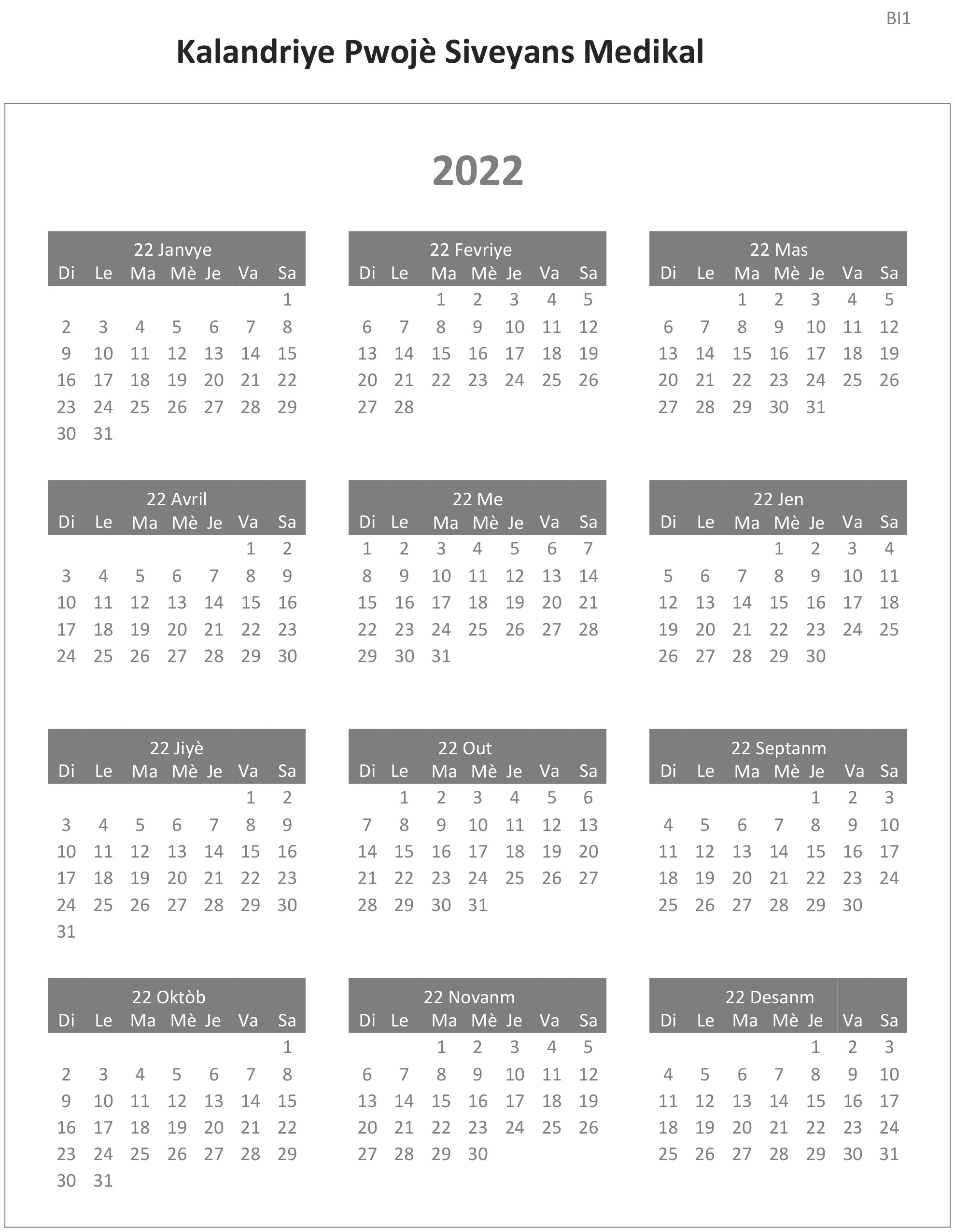 cdc-hiv-mmp-calendar-creole-2022 MMP calendar Creole 2022