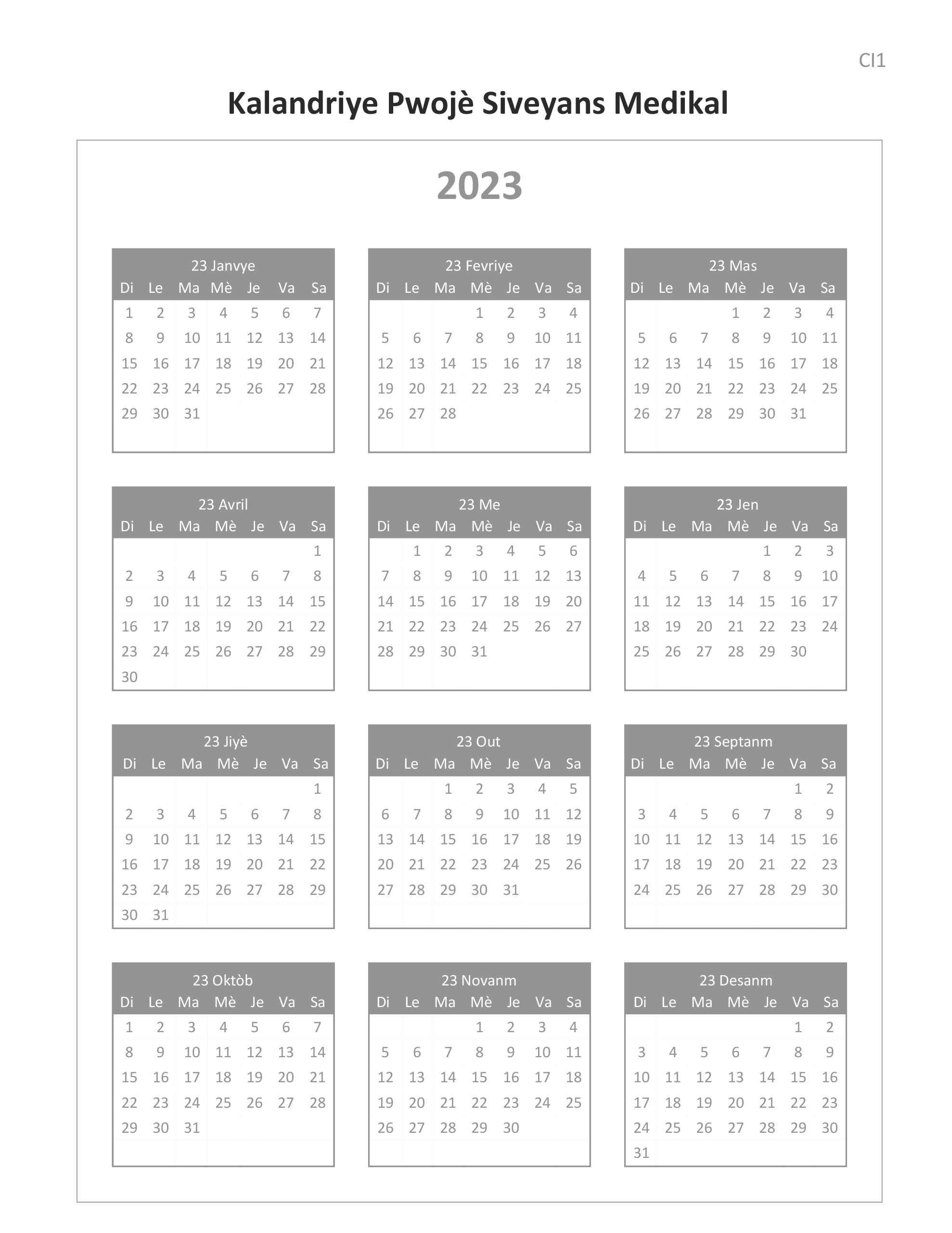 cdc-hiv-mmp-calendar-creole-2023 MMP calendar Creole 2023