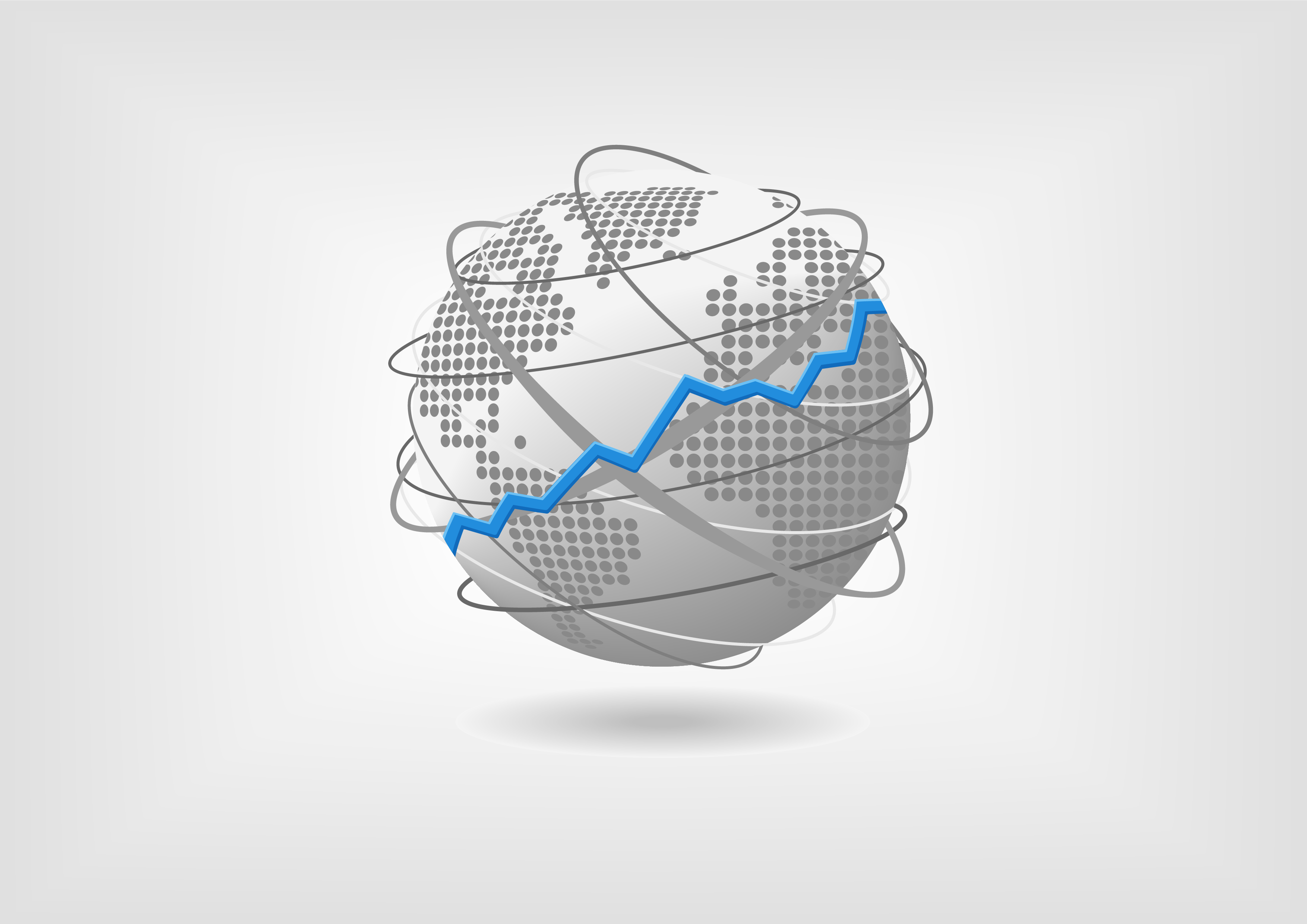 PHAM Logo Public Health Analytics and Modeling Track, image of gray globe with blue graph line.