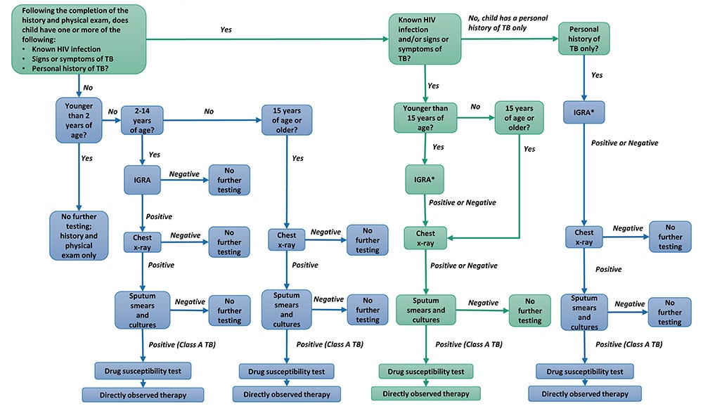 adoption-tb-faq-flowchart-2 Flowchart 2: Tuberculosis Algorithm for Countries With Incidence ≥ 20 Cases per 100,000 Population