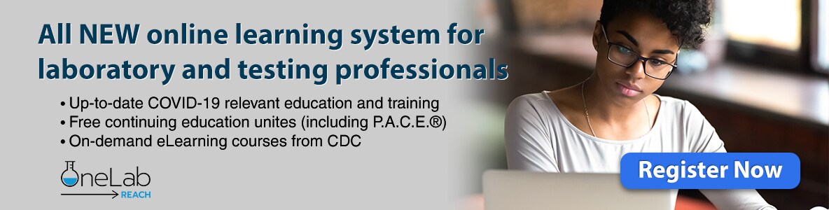 All new online learning system for laboratory and testing professionals banner image.