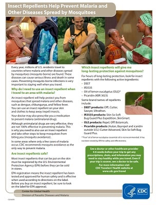 Insect Repellents Help Prevent Malaria and Other Diseases Spread by Mosquitoes Insect Repellents Help Prevent Malaria and Other Diseases Spread by Mosquitoes