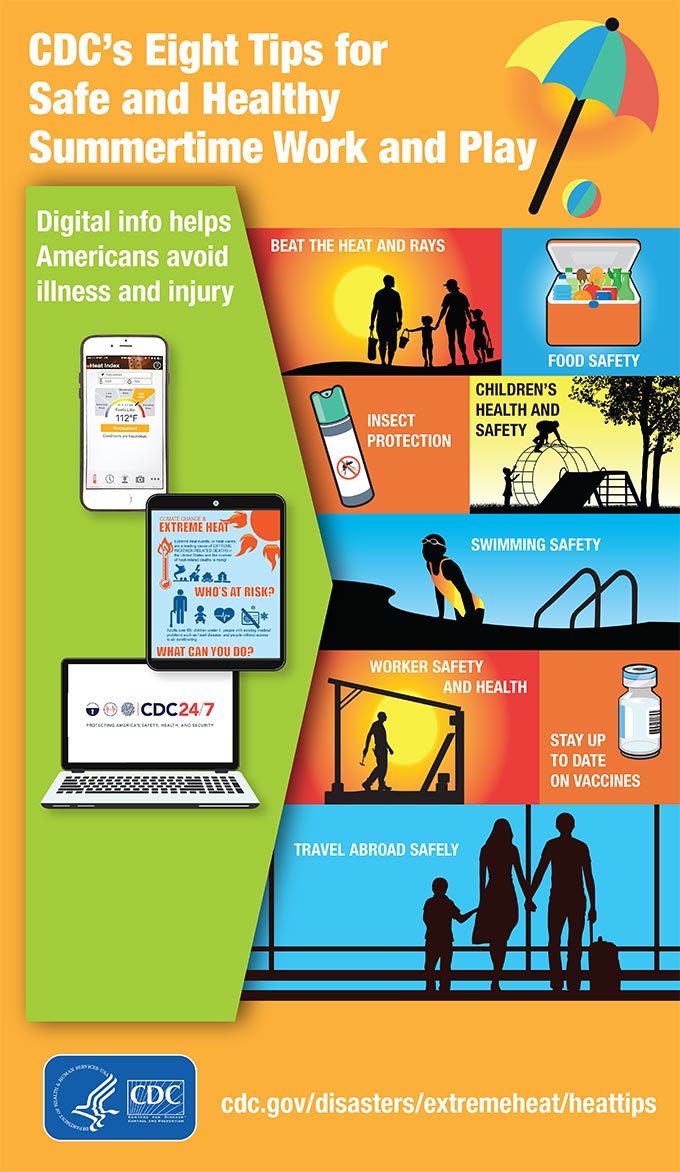 CDC's Eight Tips for Safe and Healthy Summertime Work and Play