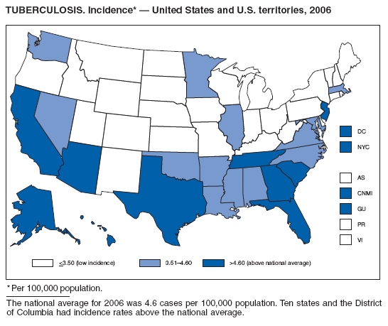 TUBERCULOSIS. Incidence* ?United States and U.S. territories, 2006