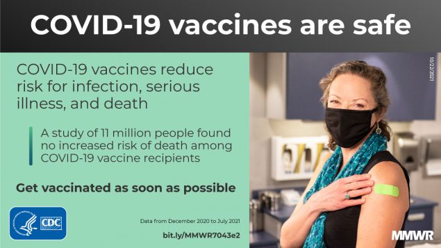 COVID-19 Vaccination and Non–COVID-19 Mortality Risk — Seven Integrated Health Care Organizations, United States, December 14, 2020–July 31, 2021 This graphic describes how COVID-19 vaccines as safe and reduce the risk of infection, serious illness, and death.