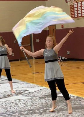 Brenna at color guard 
