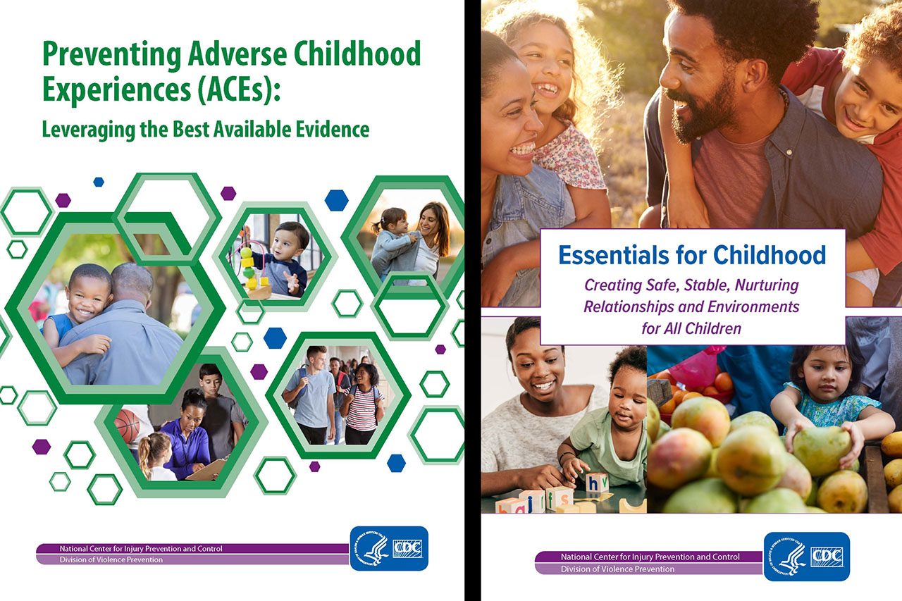 outofcollection01 The covers of the two CDC publications about ACEs that are described below. Each cover features photos of kids, families, and community members.