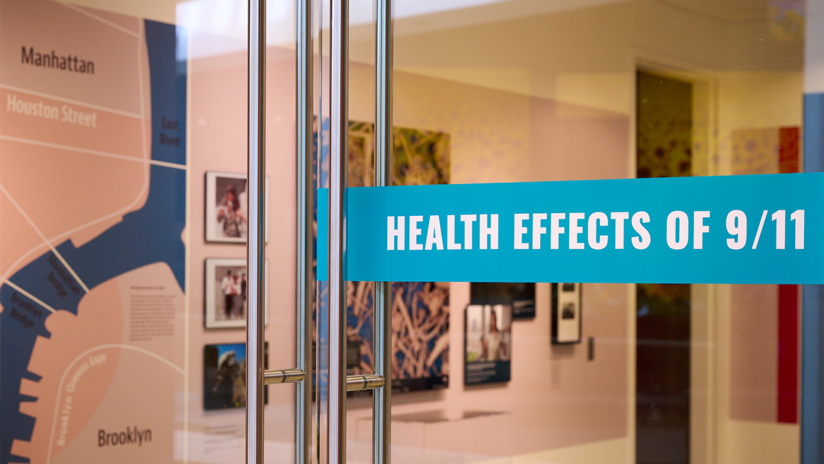 wtc-header Doorway leading to Health Effects of 9/11 exhibition in museum