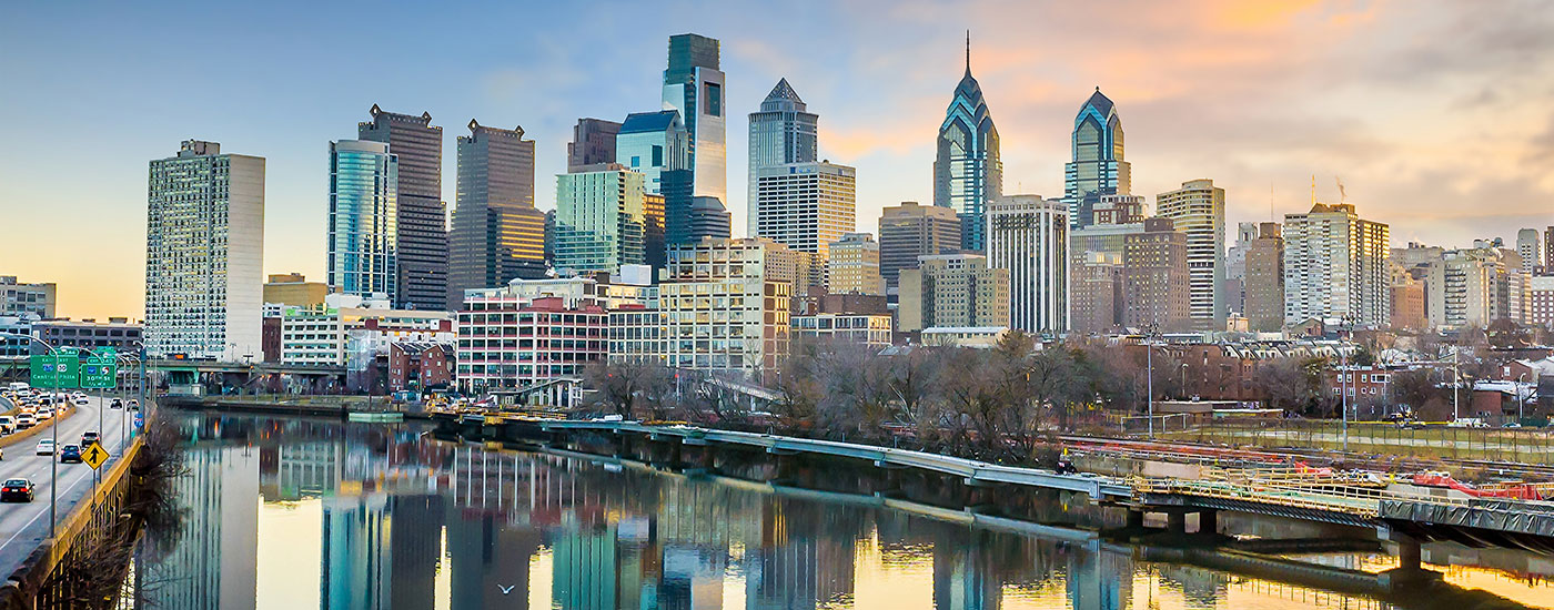 Skyline of a city in Pennsylvania