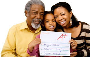 Parents excited about their child's grades