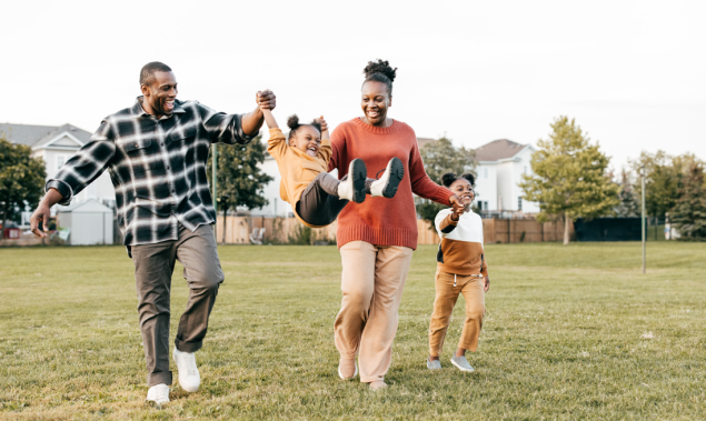 Family Family playing in field