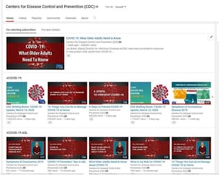 covid-19 CDC page