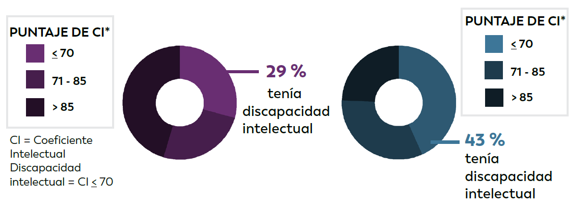 Layer 24 Se conocían los datos de coeficiente intelectual (CI) del 51 % de los niños de 8 años y 48% de los niños de años identificados con TEA por el proyecto UT-ADDM