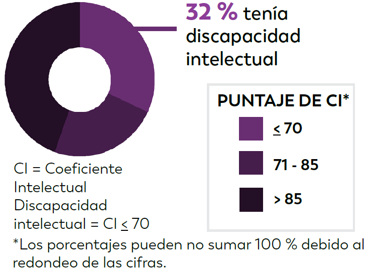 Layer 3 Se conocían los datos de coeficiente intelectual (CI) del 61 % de los niños de 8 años con TEA identificados.