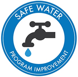 swpi-faucet Image of a faucet with the words SAFE WATER Program Improvement.