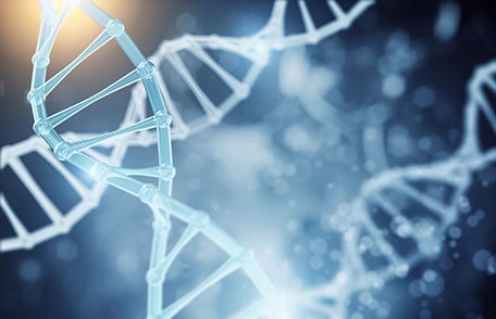 Digitally generated image of abstract DNA