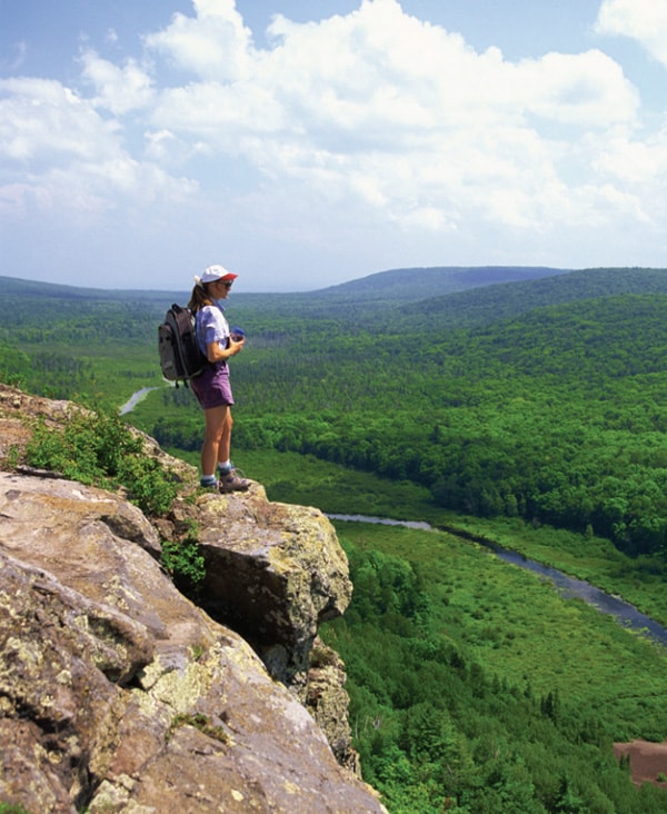 Hiker overlooking a valley