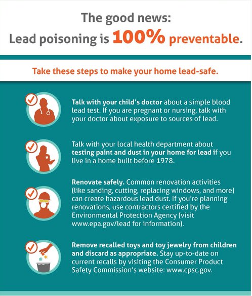Lead Poisoning is 100% Preventable infographic
