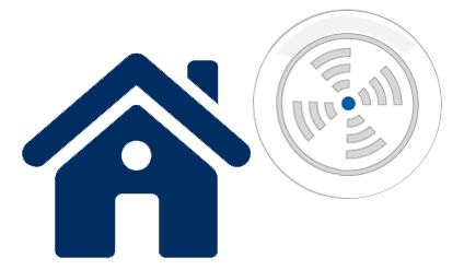 vector graphic of a house and carbon monoxide monitor