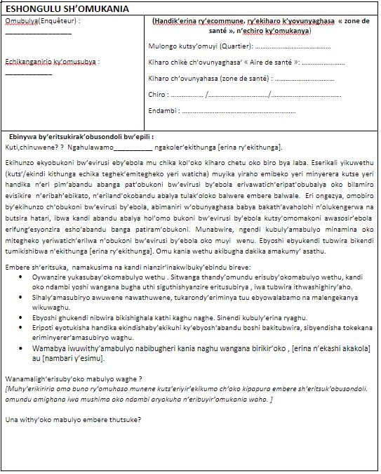 KAP Survey 2 - Kinande