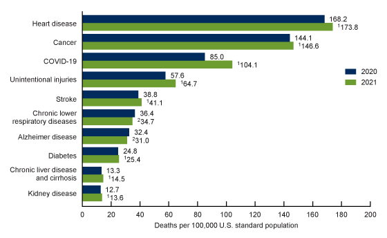 db456-fig4 Image of leading causes of death for 2020 and 2021