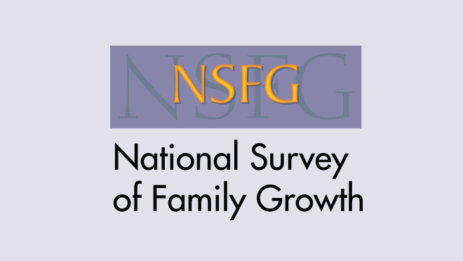 NSFG Logo for Thumbnail Dark purple box on a light purple background says both NSFG and National Survey of Family Growth