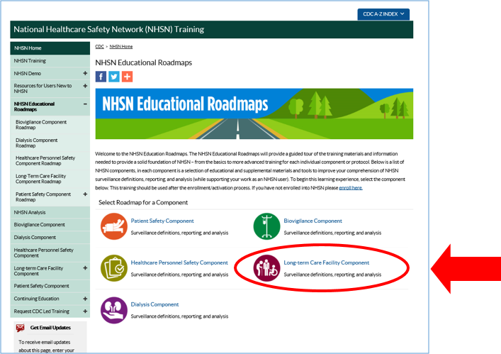 jun18-ltc-1 nhsn educational roadmap home page