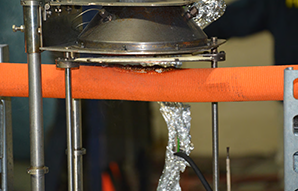 2017-205 Fire hose bench test with radiant heat exposure in the Bureau of Alcohol, Tobacco, Firearms, and Explosives (ATF) Fire Research Laboratory.