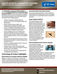 2019-134 Thumbnail image of the first page of the Health Effects Laboratory Division Fact Sheet