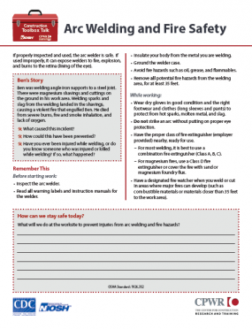 Arc Welding and Fire Safety (2022-137) Cover image Arc Welding and Fire Safety Cover image