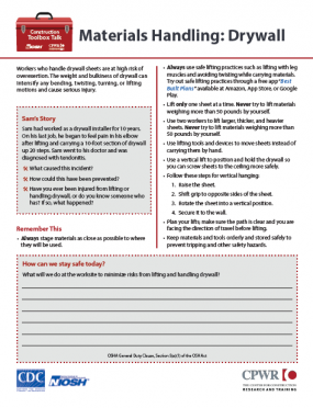 Materials Handing: Drywall (2022-140) Cover image Materials Handing: Drywall (2022-140) Cover image