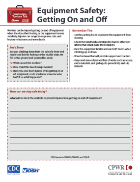 Equipment Safety: Getting On and Off 2022-144 Cover Image Equipment Safety: Getting On and Off 2022-144 Cover Image