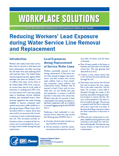 2023-141, Reducing Workers’ Lead Exposure during Water Service Line Removal and Replacement 2023-141 cover image
