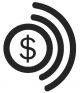 Funding_Announcement icon Decorative icon showing a dollar sign and semicircular waves coming from it