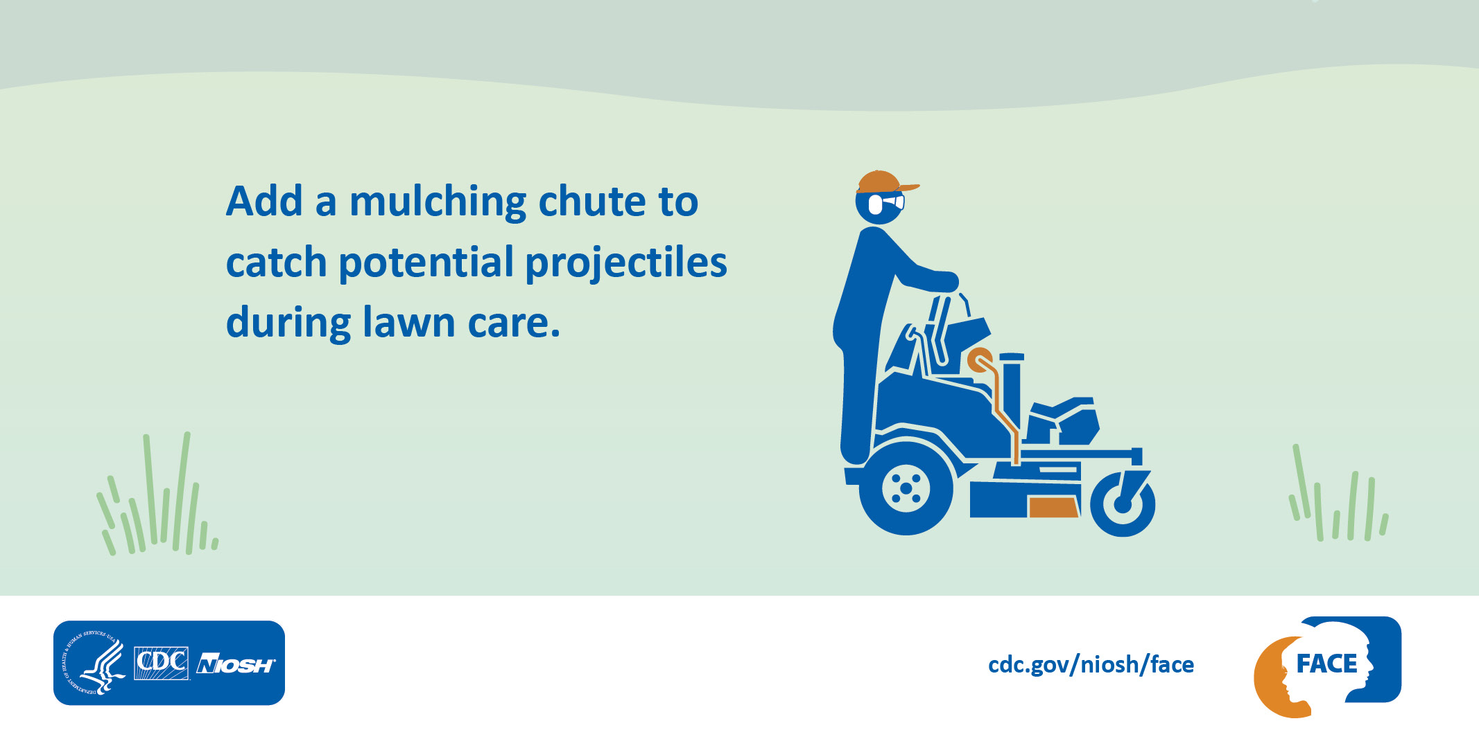 Add a mulching chute to catch potential projectiles during lawn care.