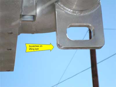 damage on lifting eye