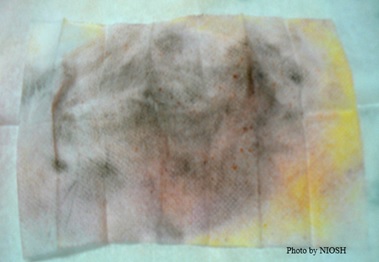 Red-pink areas show a positive hand sample for lead