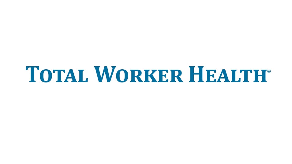 blue letters spelling total worker health
