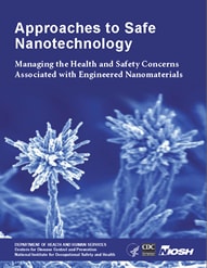 cover page for document 2009-125 Cover of NIOSH Publication "Approaches to Safe Nanotechnology: Managing the Health and Safety Concerns Associated with Engineered Nanomaterials"