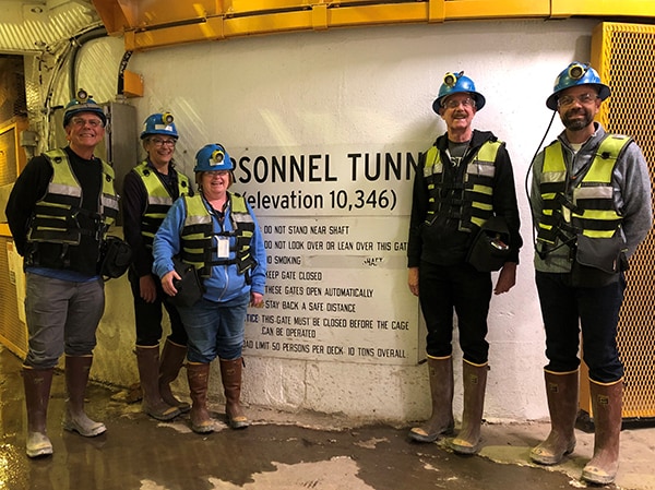 Dr. Johns with other NIOSH leaders visit a molybdenum mine.