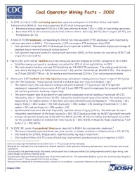 Image of publication Coal Operator Mining Facts - 2002