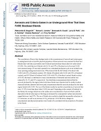 First page of Aerosols and Criteria Gases in an Underground Mine That Uses FAME Biodiesel Blends