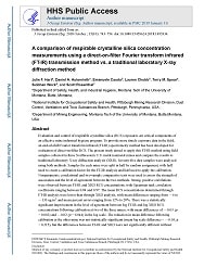 First page of A Comparison of Respirable Crystalline Silica Concentration Measurements Using a Direct-on-filter Fourier Transform Infrared (FT-IR) Transmission Method versus a Traditional Laboratory X-ray Diffraction Method