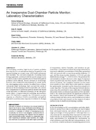 Image of publication An Inexpensive Dual-Chamber Particle Monitor: Laboratory Characterization