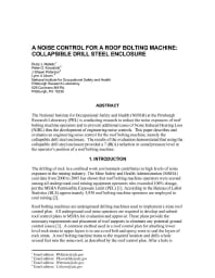 Image of publication A Noise Control for A Roof Bolting Machine: Collapsible Drill Steel Enclosure